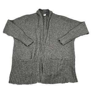 J.Crew Womens Cardigan Wool Cashmere Sweater Pockets Gray Coastal Grandma Size S